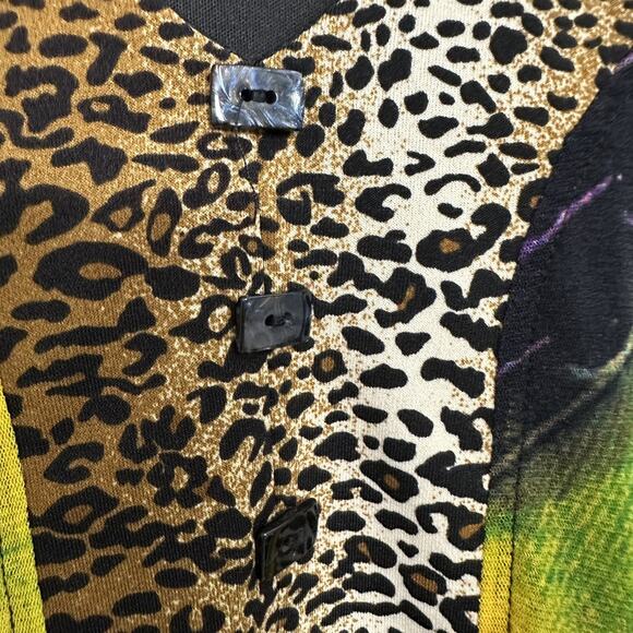 Calessa Vibrant Blouse Top Colorful Lined Wearable Art Boho Western Womens Small - Picture 2 of 10